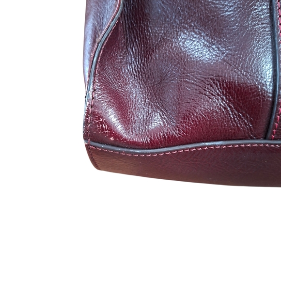 Vintage Etienne Aigner Tri Color Leather Shoulder Bag Tan Burgundy Red Handbag - Picture 13 of 15